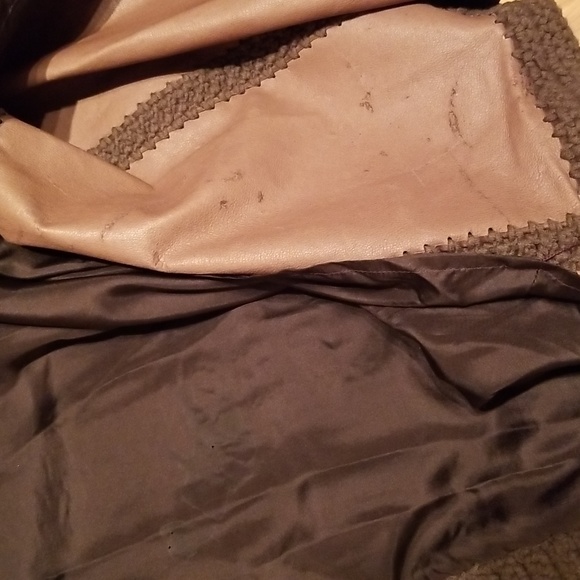 William B Vintage Fall Coat Crochet & Suede Leather / Silk Lined / Sz S / Brown - Picture 17 of 17